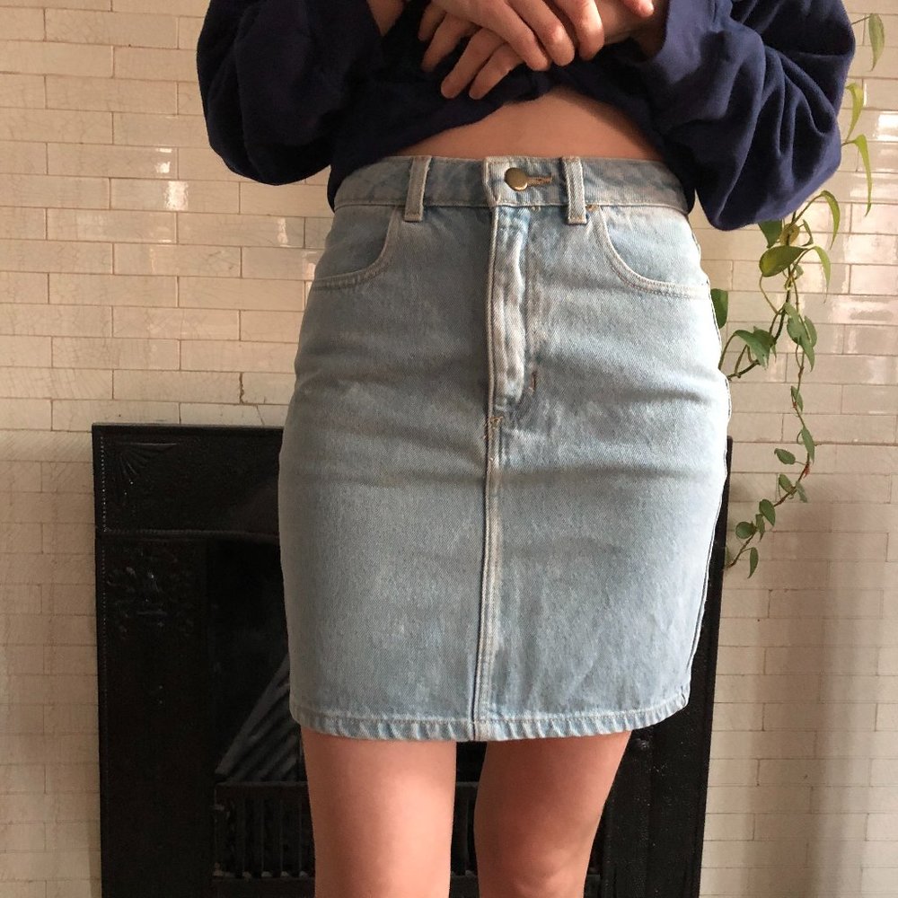 American Apparel Light Blue Mini Skirt